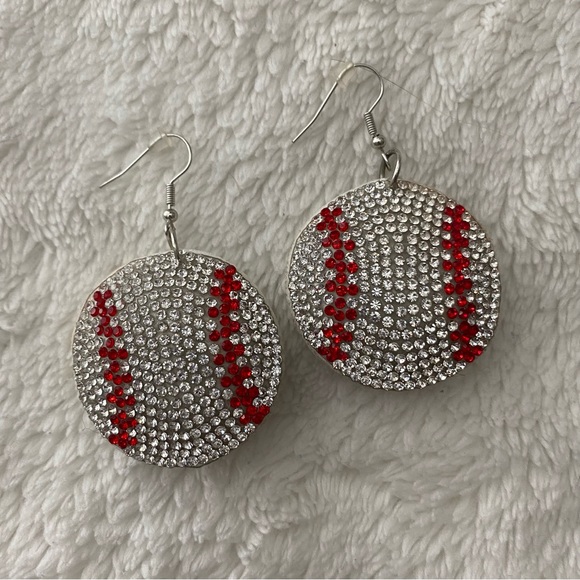 Jewelry - Sparkling Baseball Earrings